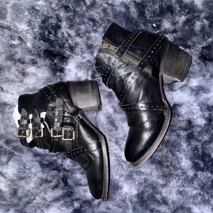 Freebird by Steven Black Buckle Ankle Boots